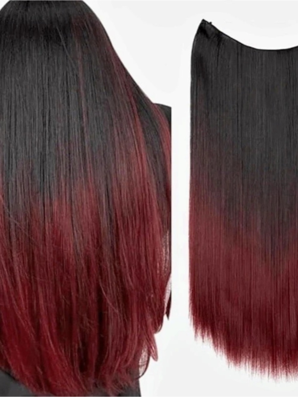 that'hair. 18" Black & Burgundy Hair Extension NWT